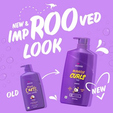 Aussie Miracle Curls Shampoo for Curly Hair with Coconut Oil