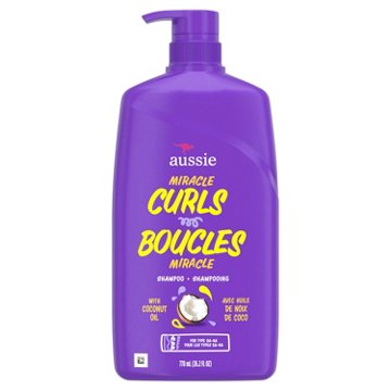 Aussie Miracle Curls Shampoo for Curly Hair with Coconut Oil
