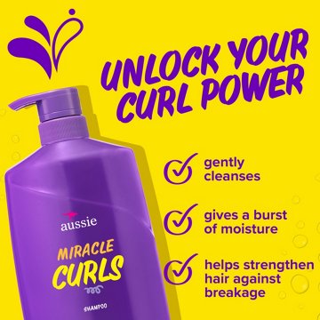 Aussie Miracle Curls Shampoo for Curly Hair with Coconut Oil