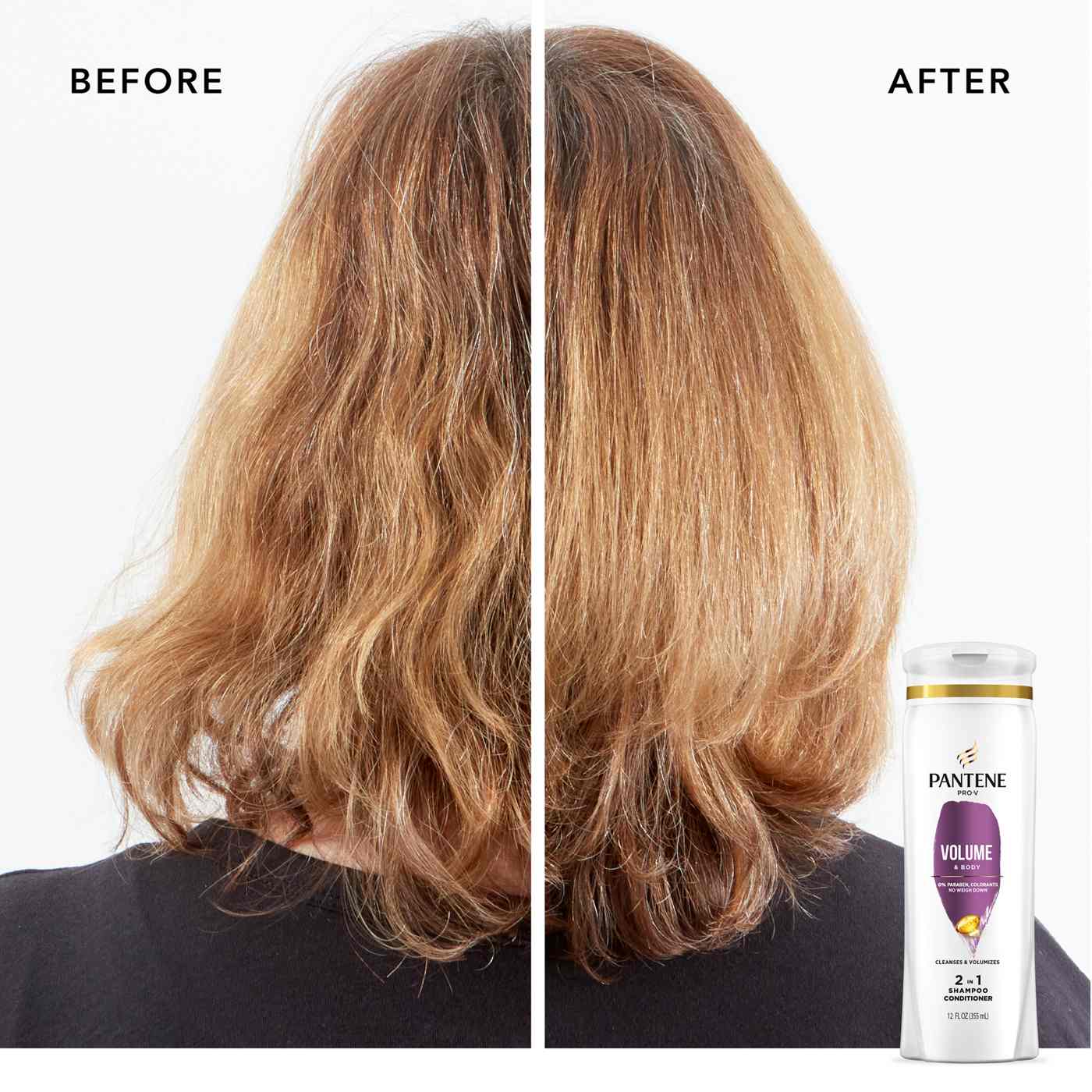 Pantene Pro-V Volume & Body 2 in 1 Shampoo + Conditioner; image 3 of 8