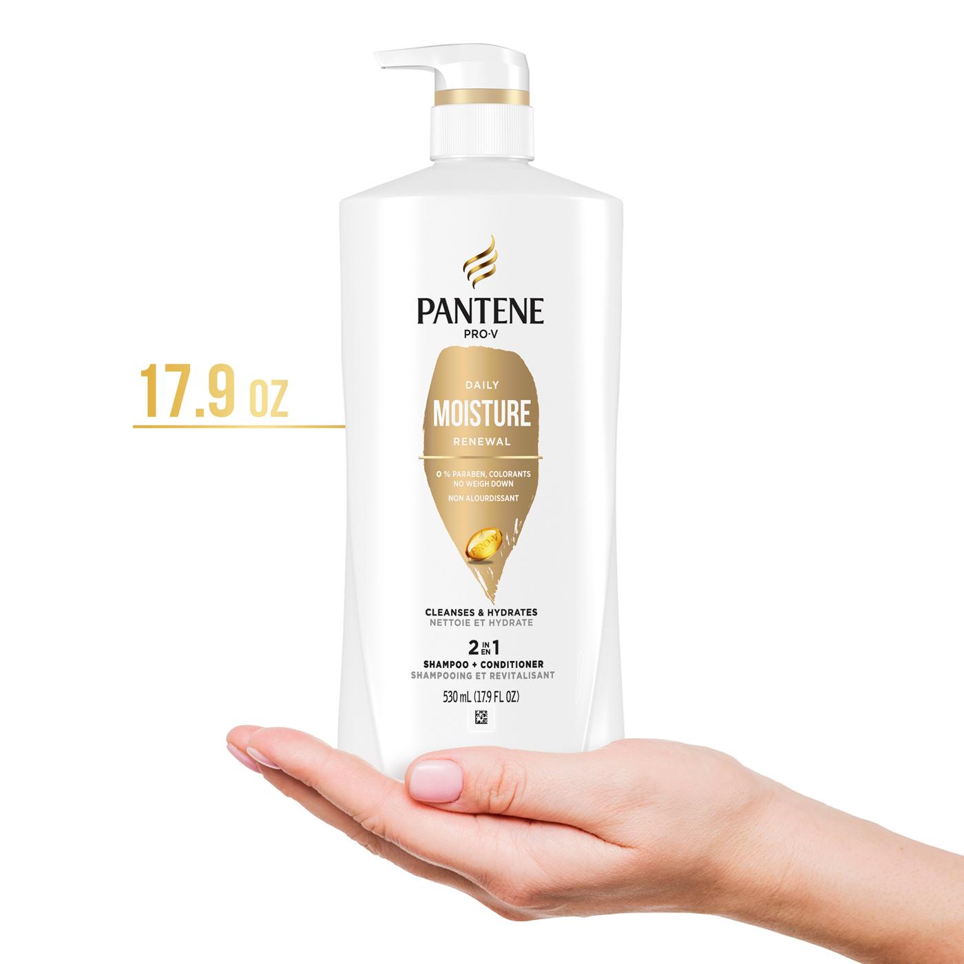 Pantene Pro-V Daily Moisture Renewal 2 in 1 Shampoo + Conditioner; image 2 of 8