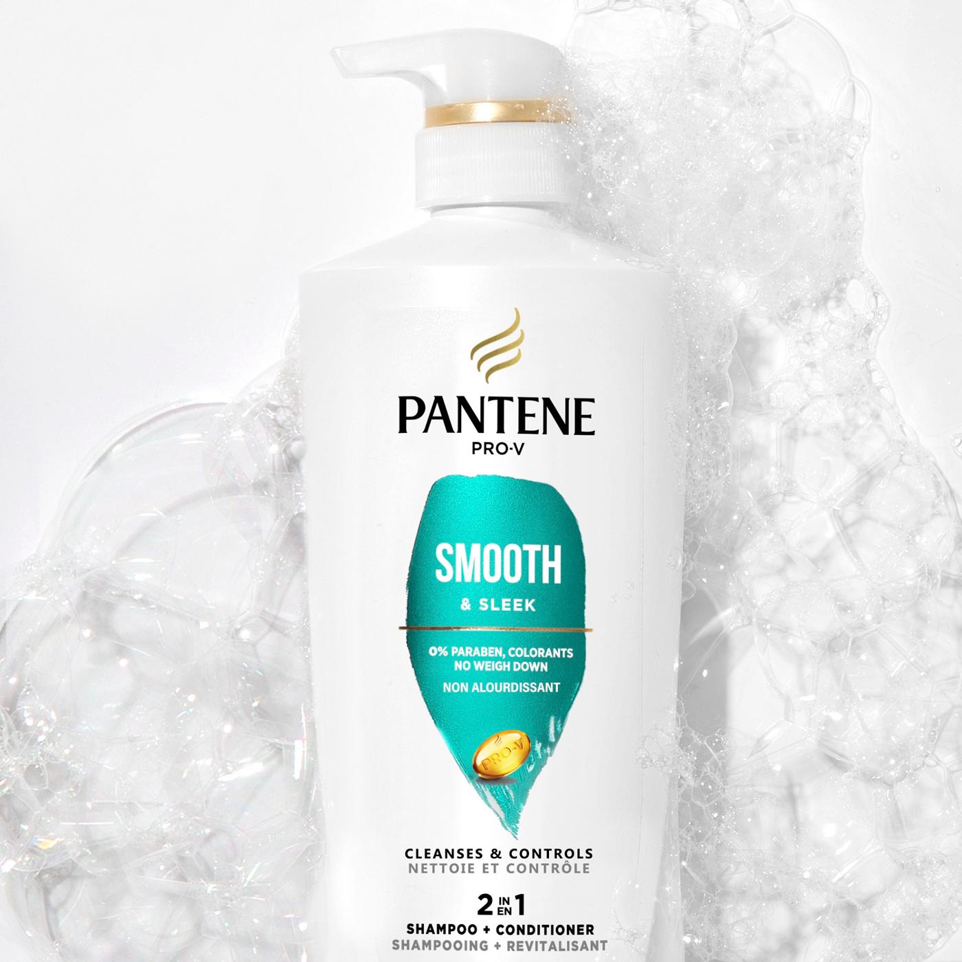 Pantene Pro-V Smooth & Sleek 2 in 1 Shampoo + Conditioner; image 6 of 9