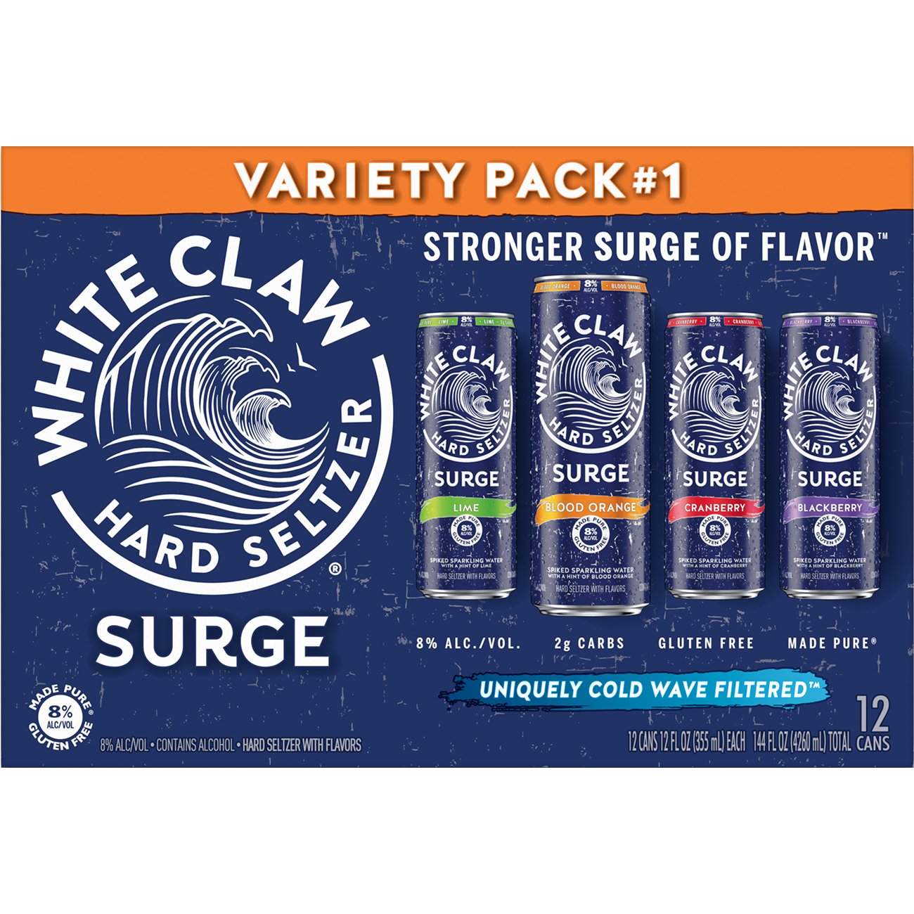 White Claw Surge Hard Seltzer Variety 12 pk Cans, 12 oz