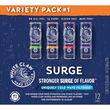 White Claw Surge Hard Seltzer Variety 12 pk Cans, 12 oz