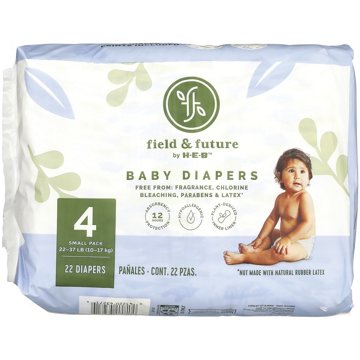 Field & Future by H-E-B Small Pack Baby Diapers - Size 4, 22 ct