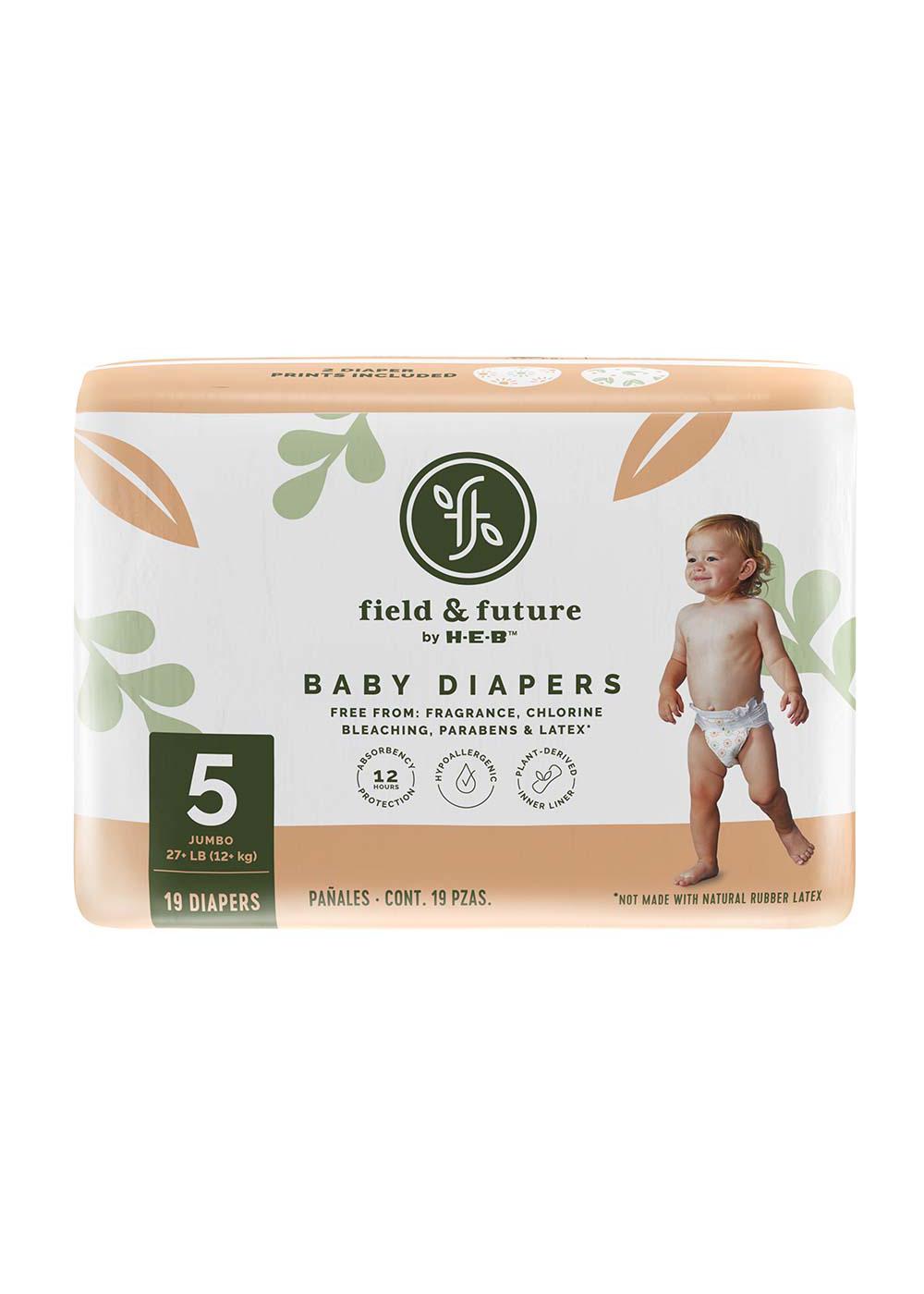 Field & Future by H-E-B Jumbo Pack Baby Diapers  - Size 5; image 1 of 6