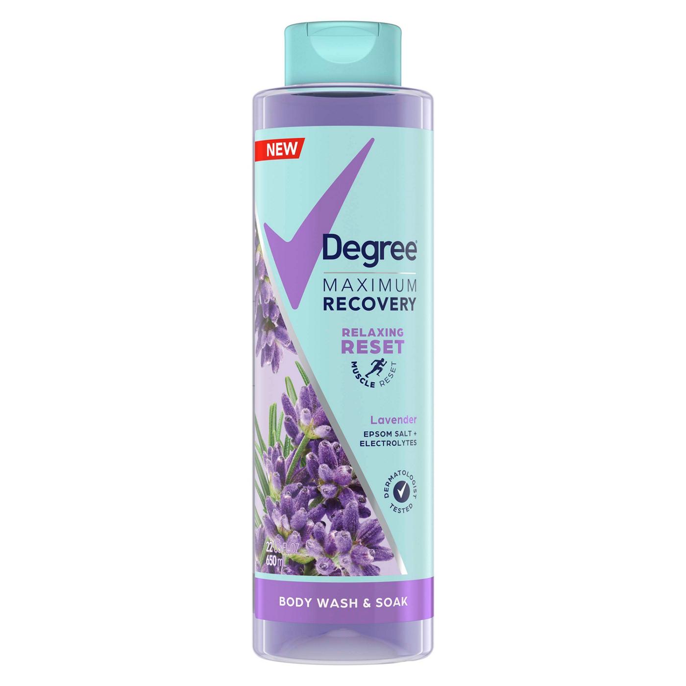 Degree Maximum Recovery Lavender Extract + Epsom Salt + Electrolytes Body Wash & Soak; image 1 of 3