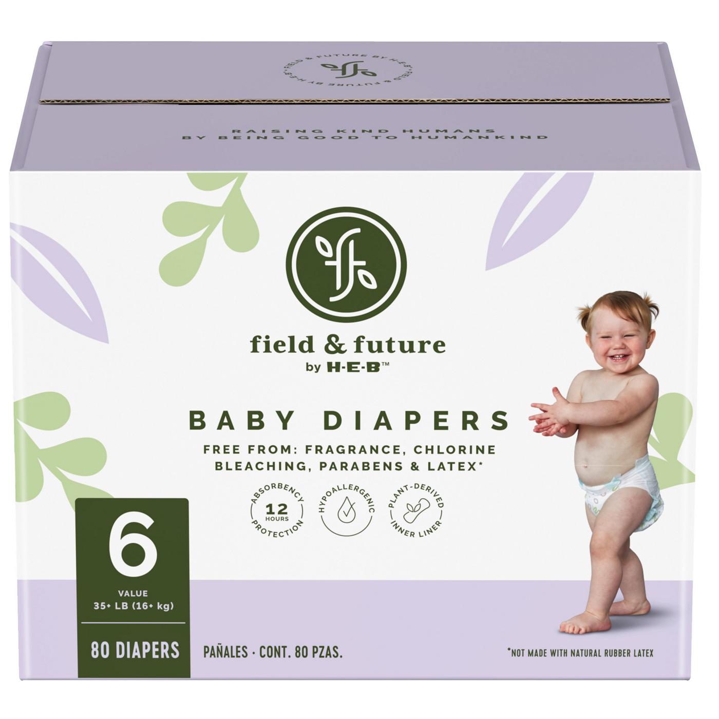 Field & Future by H-E-B Jumbo Pack Baby Diapers - Size 7 - Shop Diapers at  H-E-B