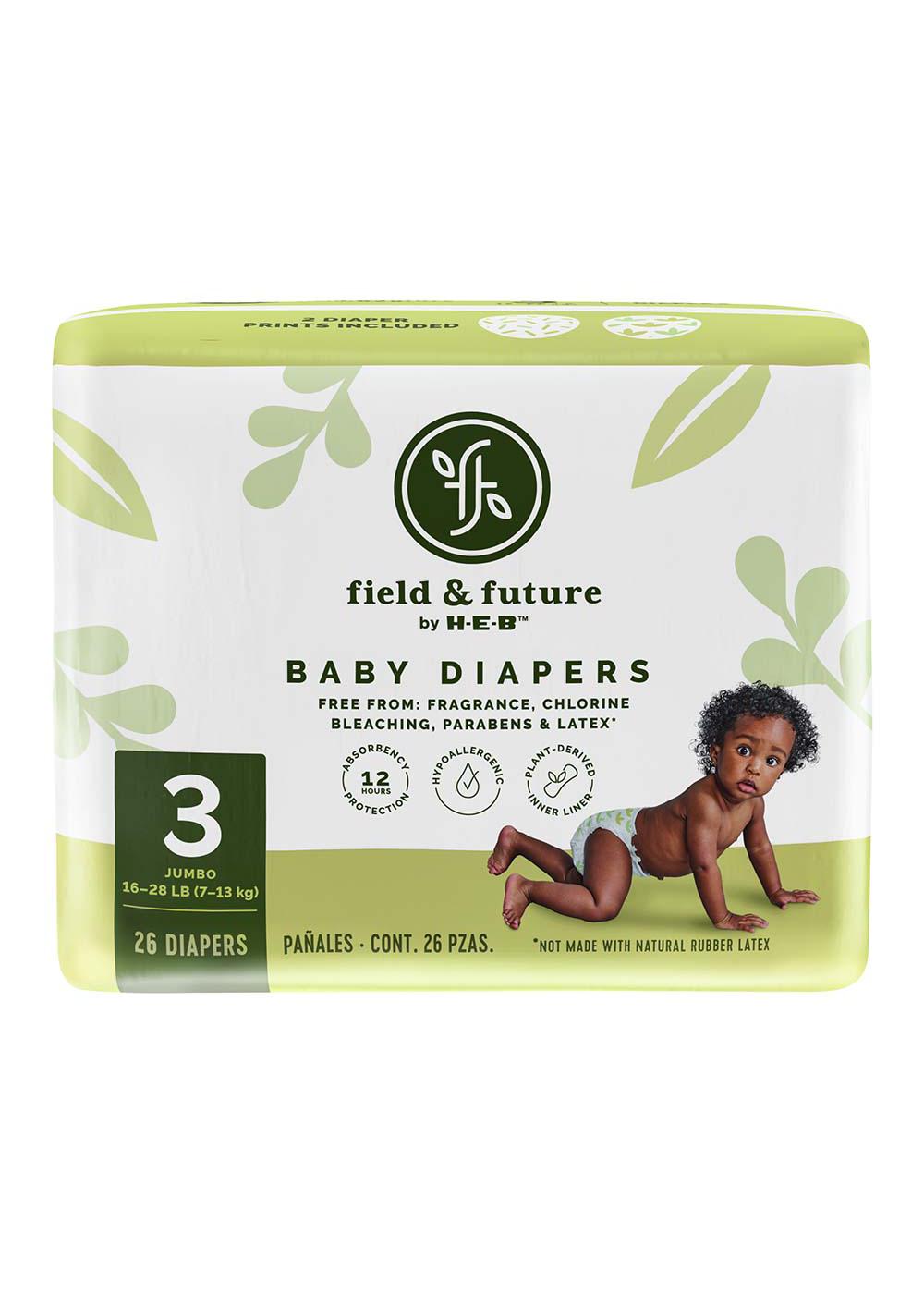 Field & Future by H-E-B Jumbo Pack Baby Diapers - Size 3; image 1 of 6