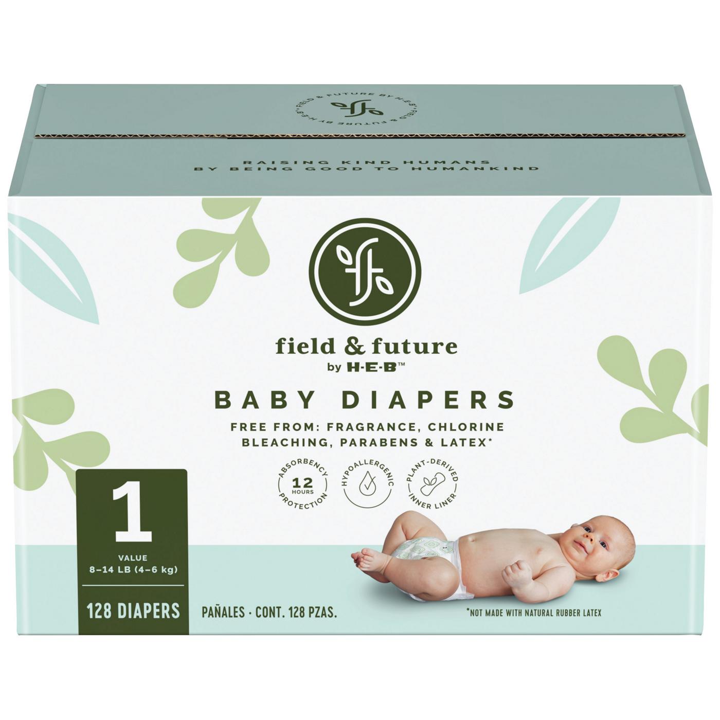 Field & Future by H-E-B Value Pack Baby Diapers - Size 1; image 1 of 4