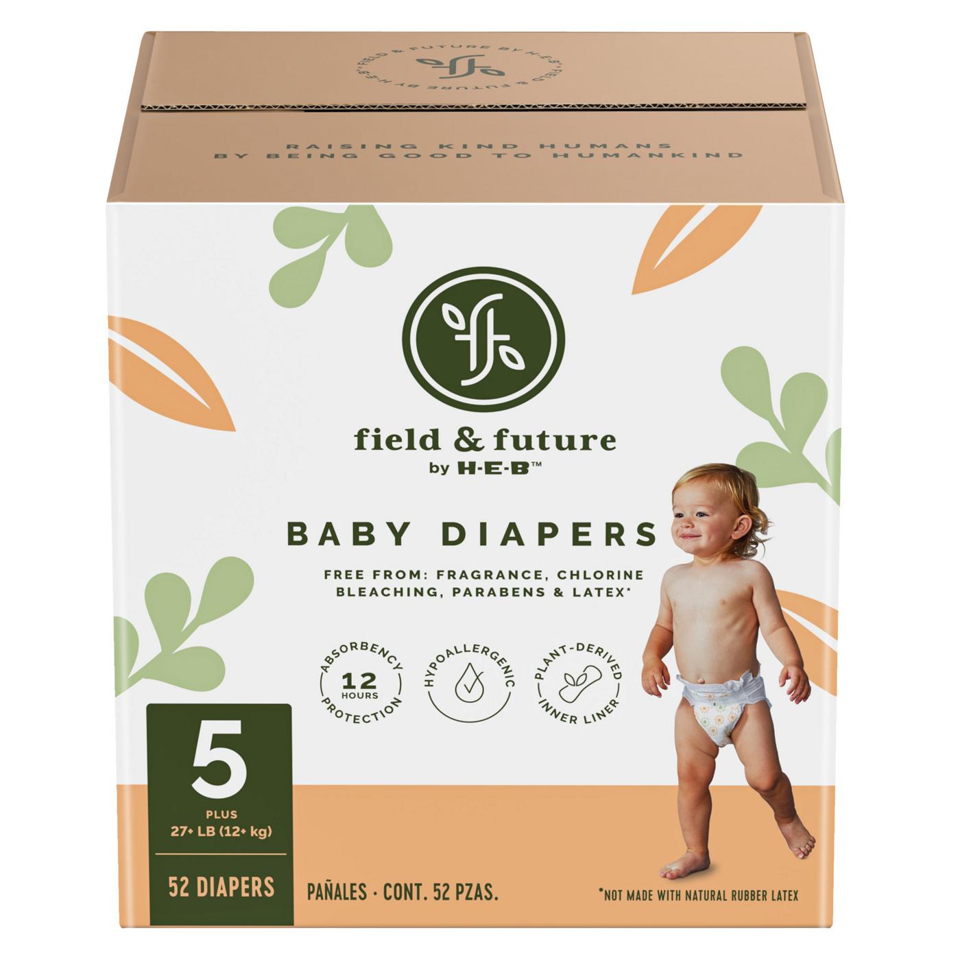Field & Future by H-E-B Plus Pack Baby Diapers  - Size 5; image 1 of 6