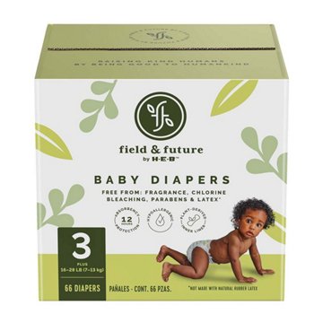 Field & Future by H-E-B Plus Pack Baby Diapers - Size 3, 66 ct