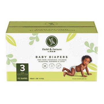 Field & Future by H-E-B Value Pack Baby Diapers - Size 3, 112 ct