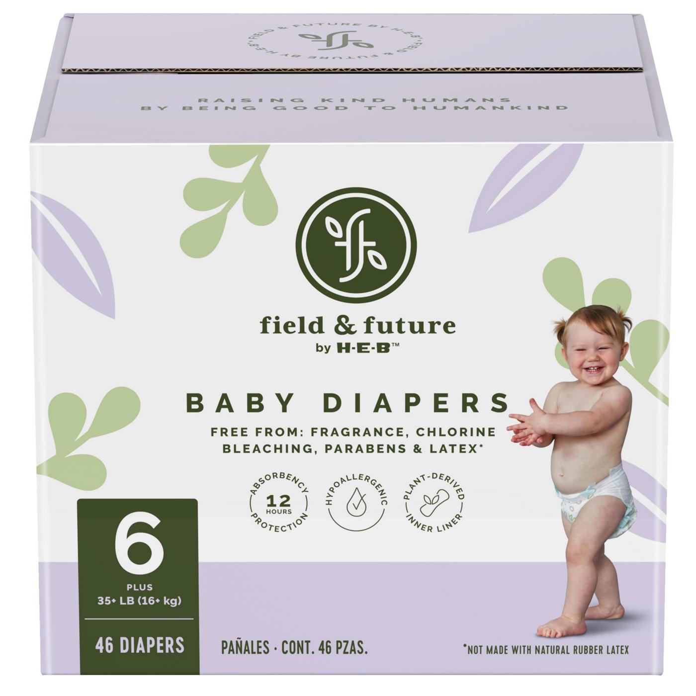 Field & Future by H-E-B Plus Pack Baby Diapers - Size 6 - Shop Diapers at  H-E-B