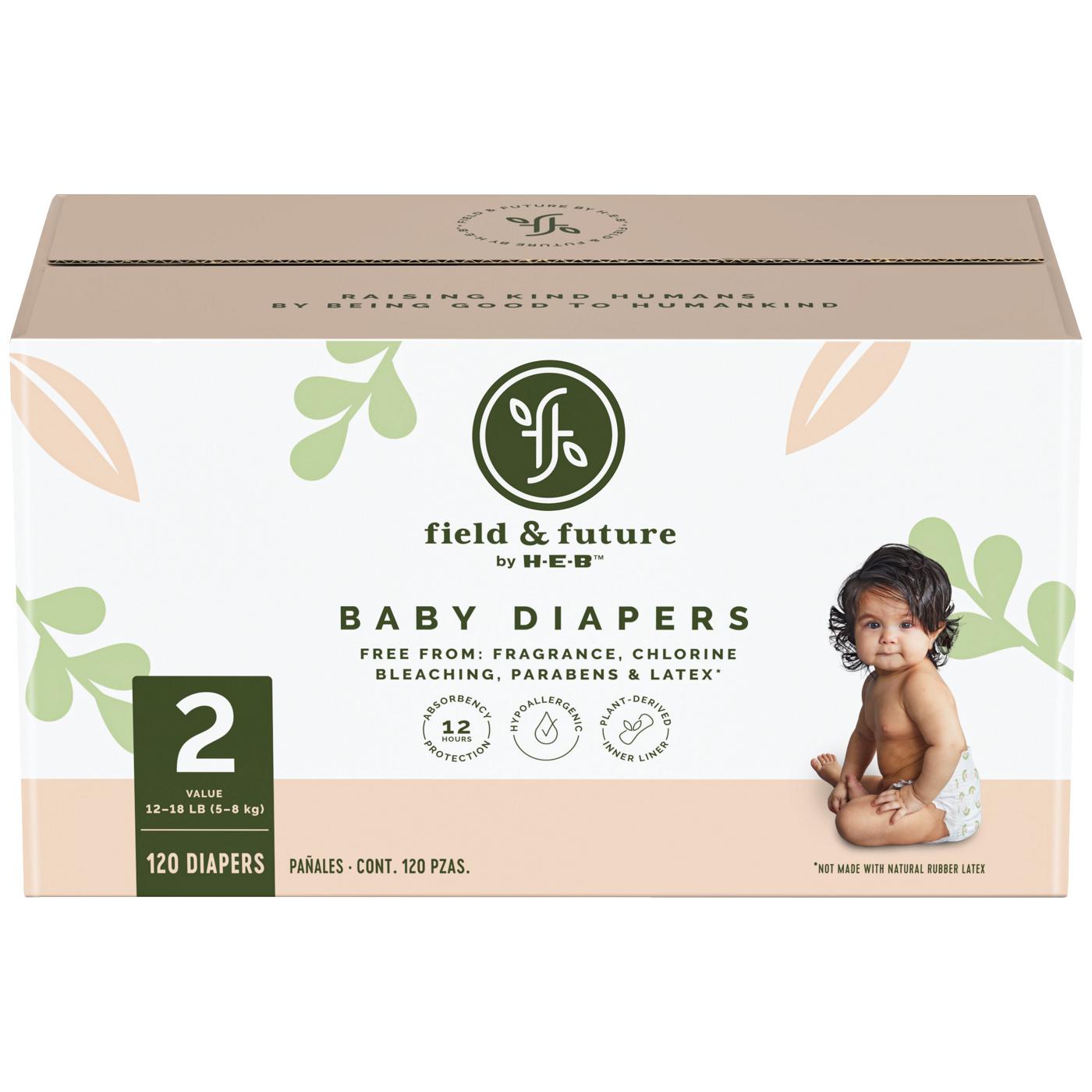 Field & Future by H-E-B Value Pack Baby Diapers - Size 2; image 1 of 6