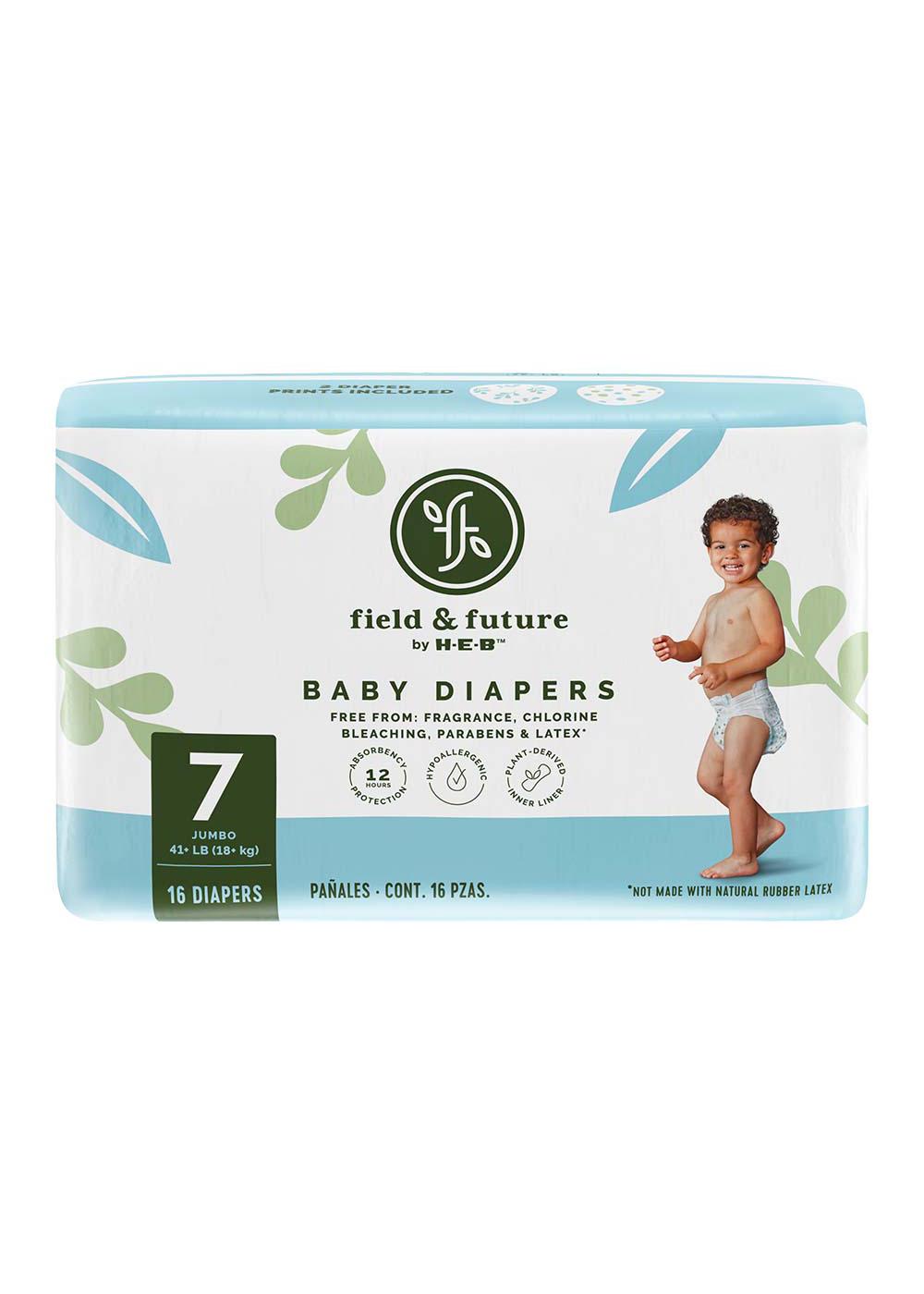 Field & Future by H-E-B Jumbo Pack Baby Diapers - Size 7 - Shop Diapers at  H-E-B
