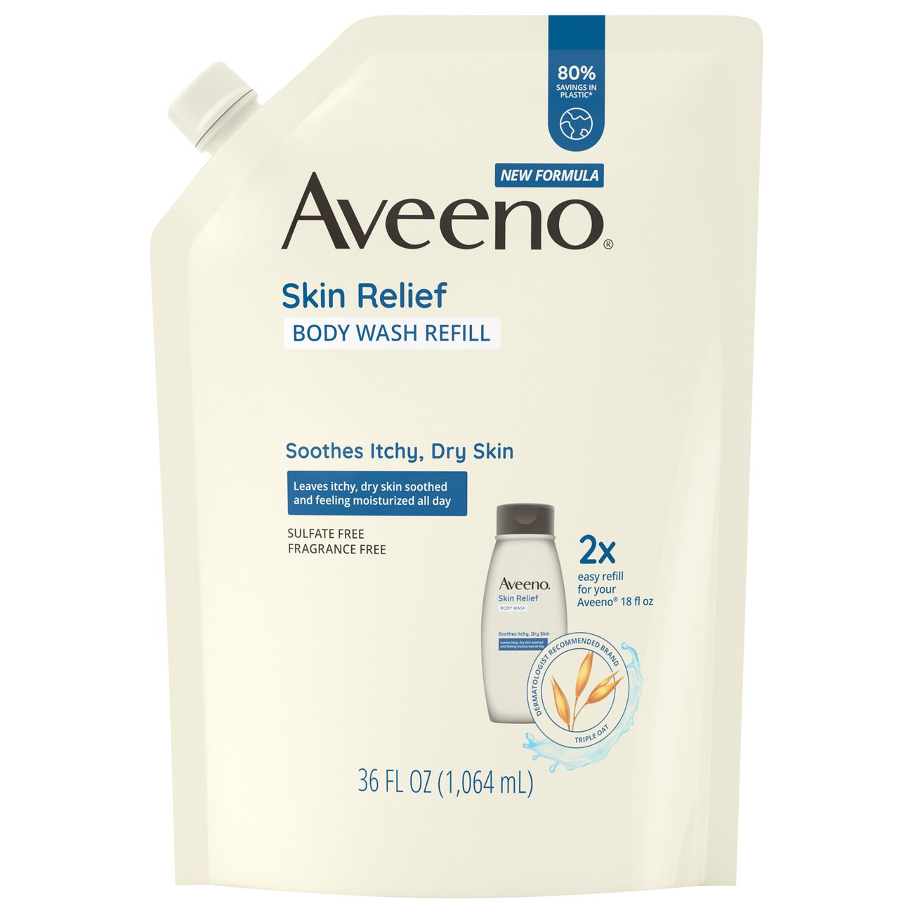 Aveeno Skin Relief Body Wash Refill FragranceFree Shop Body wash