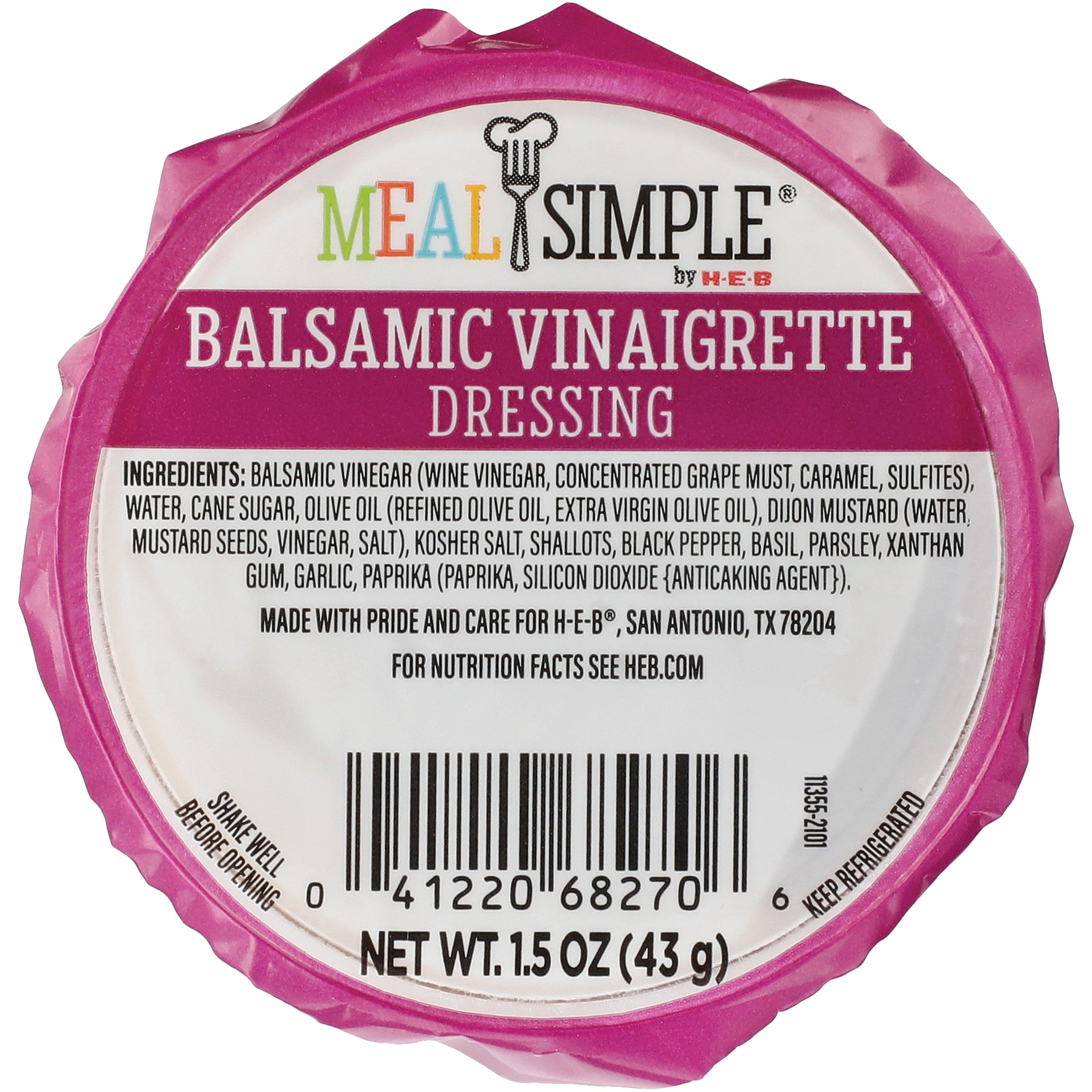 Meal Simple By H-E-B Balsamic Vinaigrette Salad Dressing (Sold Cold ...