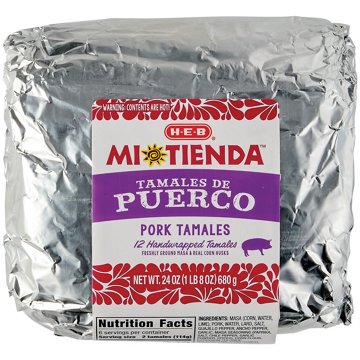H-E-B Mi Tienda Pork Tamales (Sold Hot), 12 ct