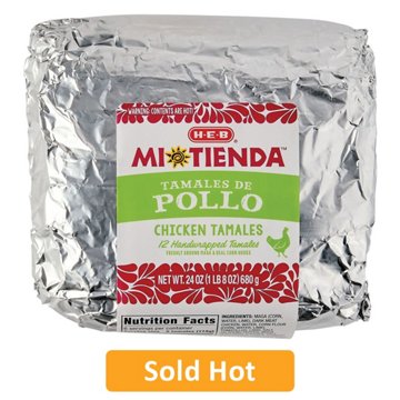 H-E-B Mi Tienda Chicken Tamales (Sold Hot), 12 ct