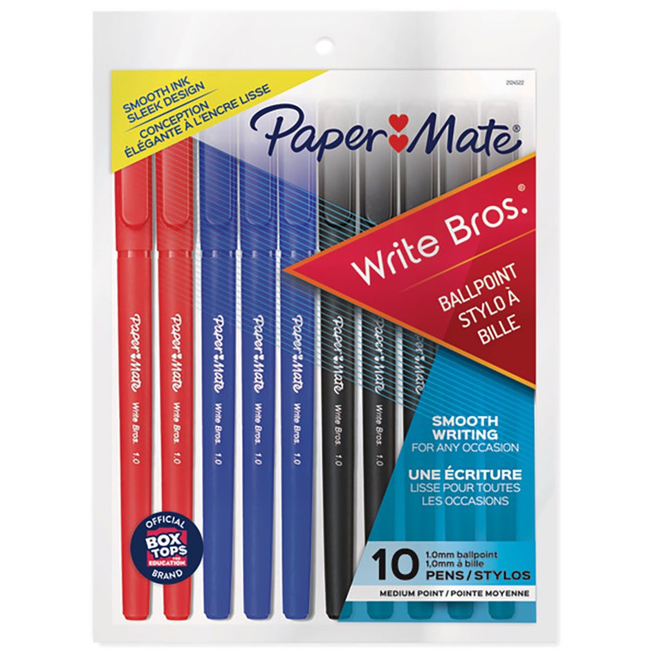 1.0 mm Paper Mate Write Bros à Bille Stylos medium point bleu 20 comte 