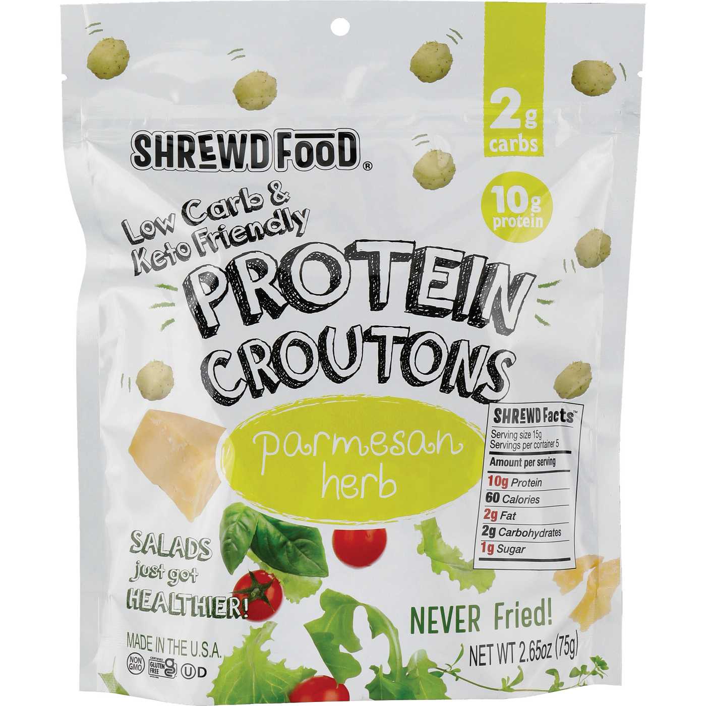 Shrewd Food Parmesan Herb Protein Croutons; image 1 of 2