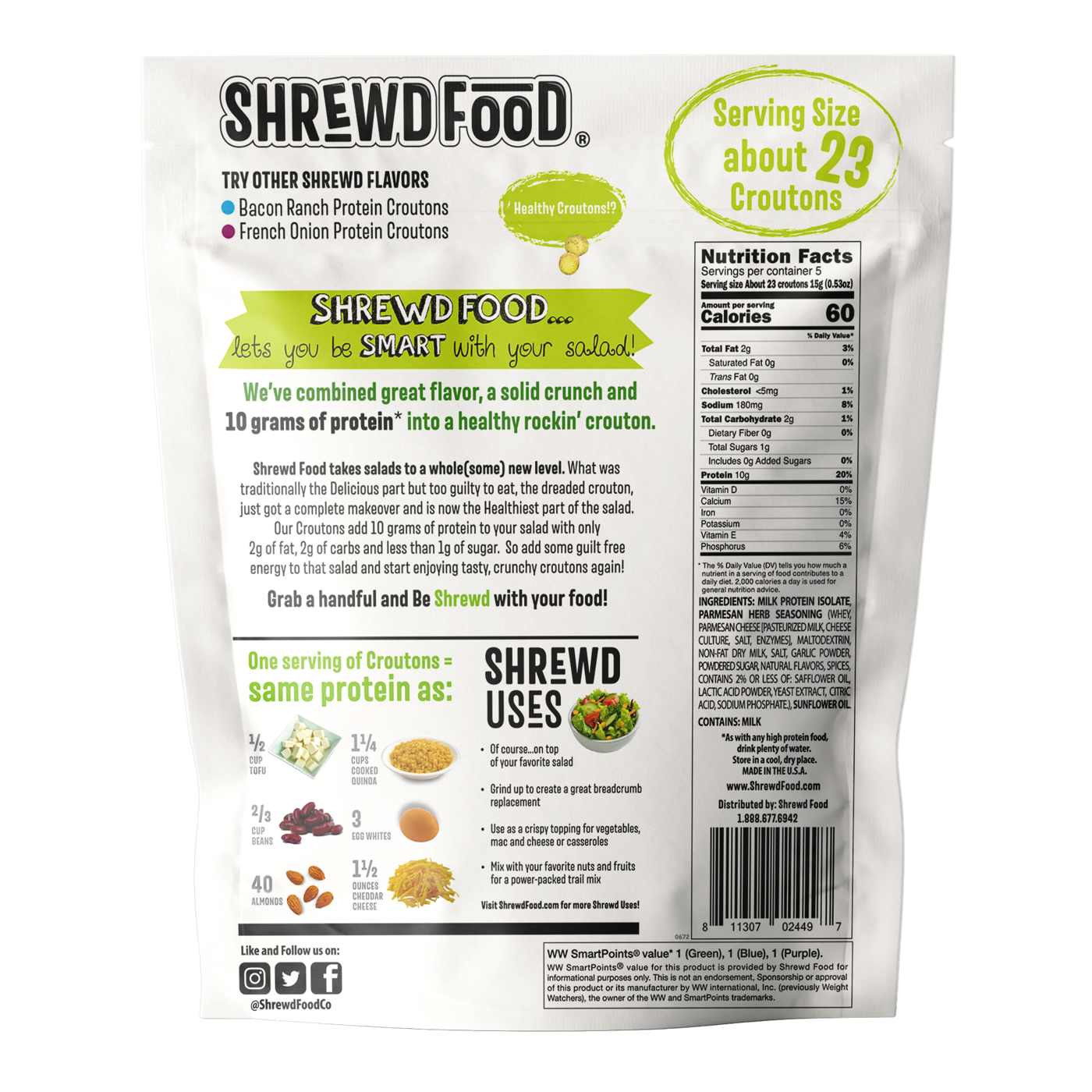 Shrewd Food Parmesan Herb Protein Croutons; image 2 of 2