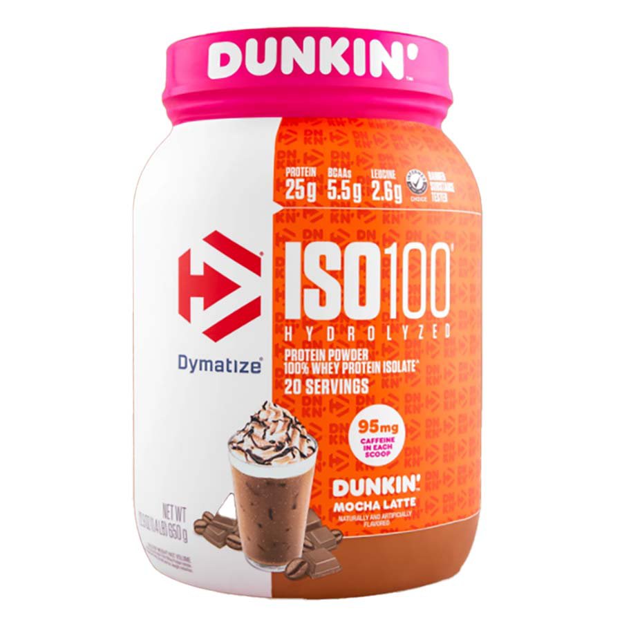 Dymatize ISO100 Hydrolyzed Whey 25g Protein Powder - Dunkin' Mocha Latte, 1.4 lb