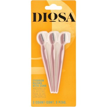 Diosa Eyebrow Razors with Comb, 3 ct