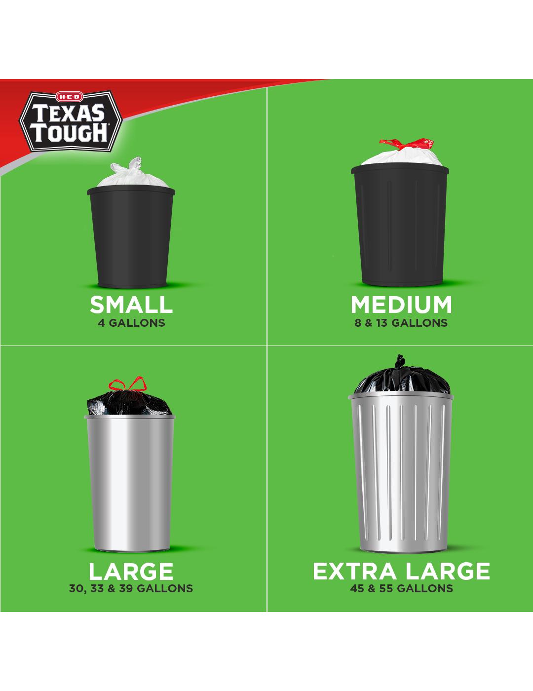 H-E-B Texas Tough Flex Tall Kitchen 13 Gallon Trash Bags - Texas-Size Pack; image 5 of 5
