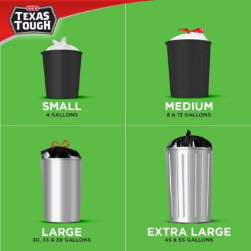 H-E-B Texas Tough Tall Kitchen Flex Trash Bags, 13 Gallon - Fresh Scent, 80 ct