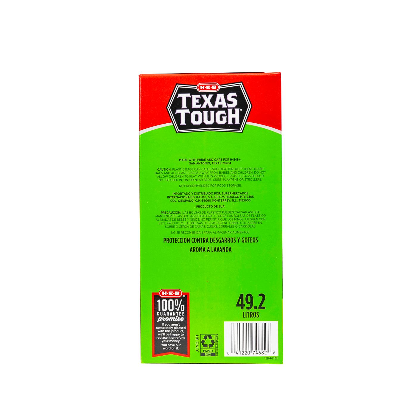 H-E-B Texas Tough Tall Kitchen Flex Trash Bags, 13 Gallon - Lavender Scent; image 2 of 5