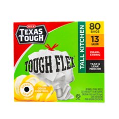 H-E-B Texas Tough Tall Kitchen Flex Trash Bags, 13 Gallon - Lemon