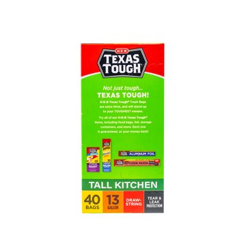 H-E-B Texas Tough Tall Kitchen Flex Trash Bags, 13 Gallon - Lemon Scent, 40 ct