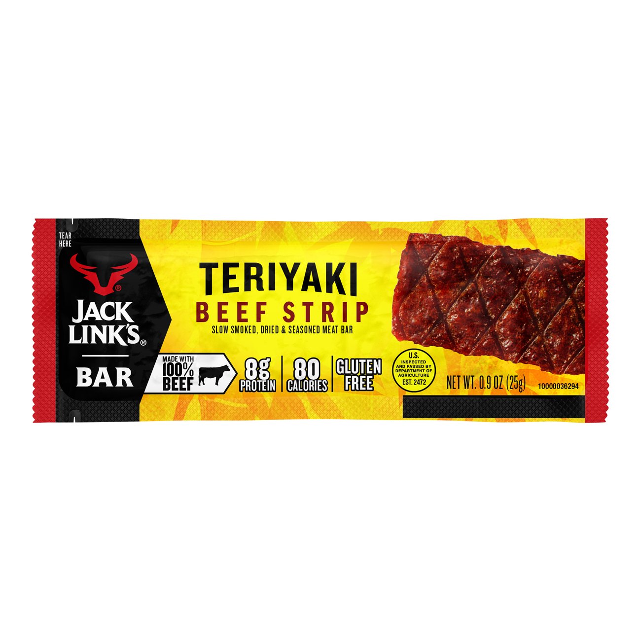 Jack Link's 8g Protein Teriyaki Beef Strip Bar - Shop Jerky at H-E-B