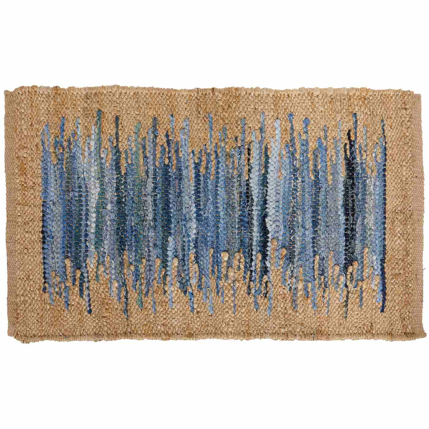 Texas Proud Jute & Cotton Accent Rug - Tan & Blue; image 1 of 2