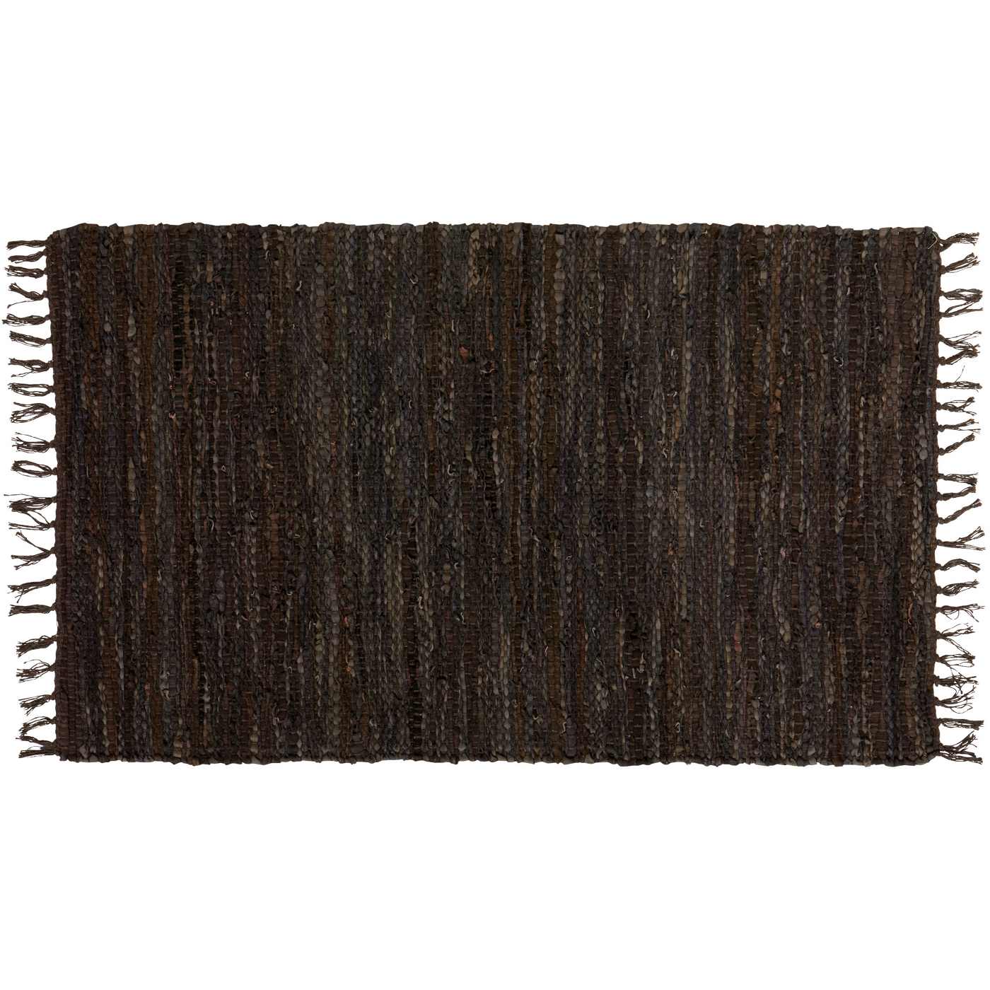 Texas Proud Cotton & Leather Accent Rug - Brown; image 1 of 2