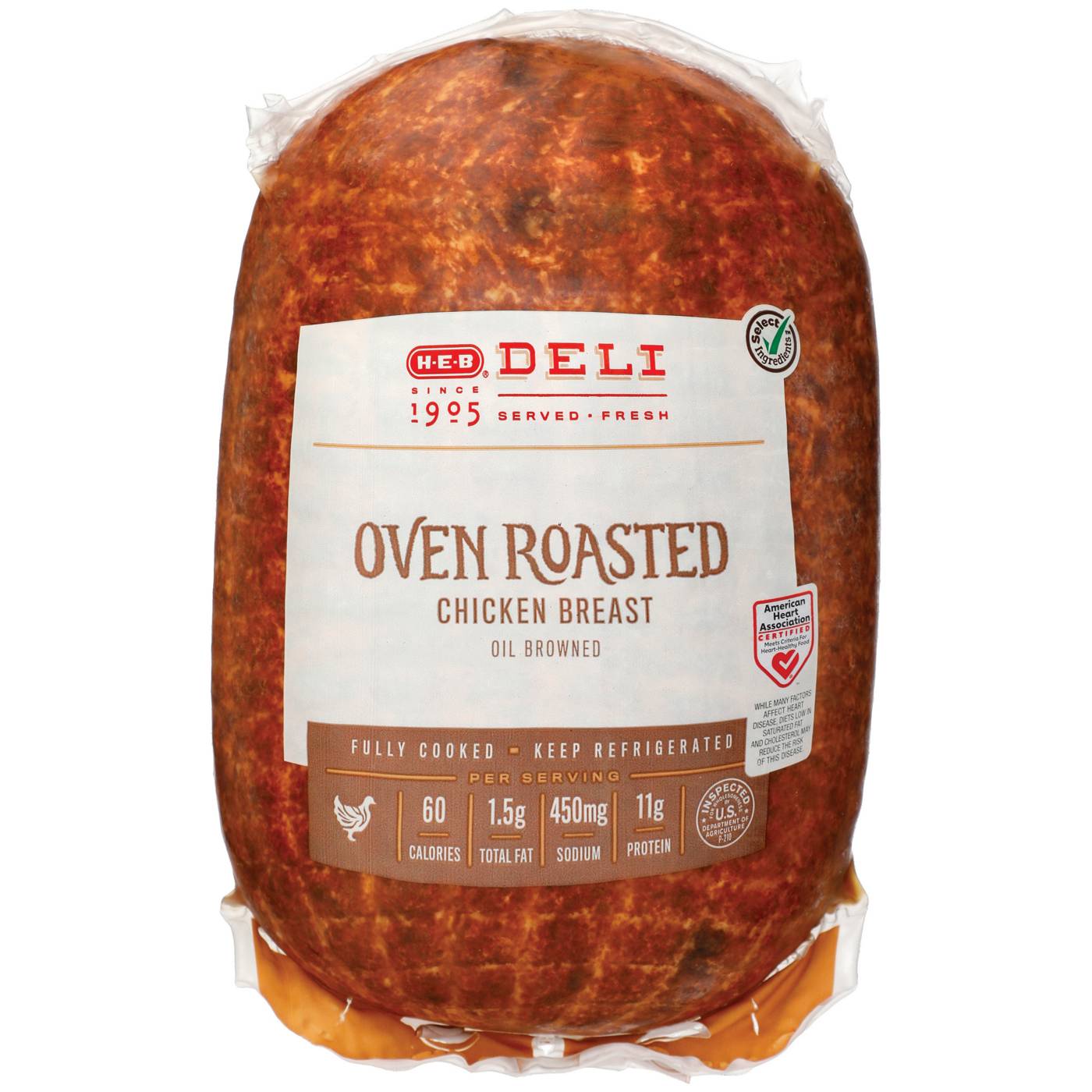 H-E-B Deli Sliced Oven-Roasted Chicken Breast; image 1 of 2