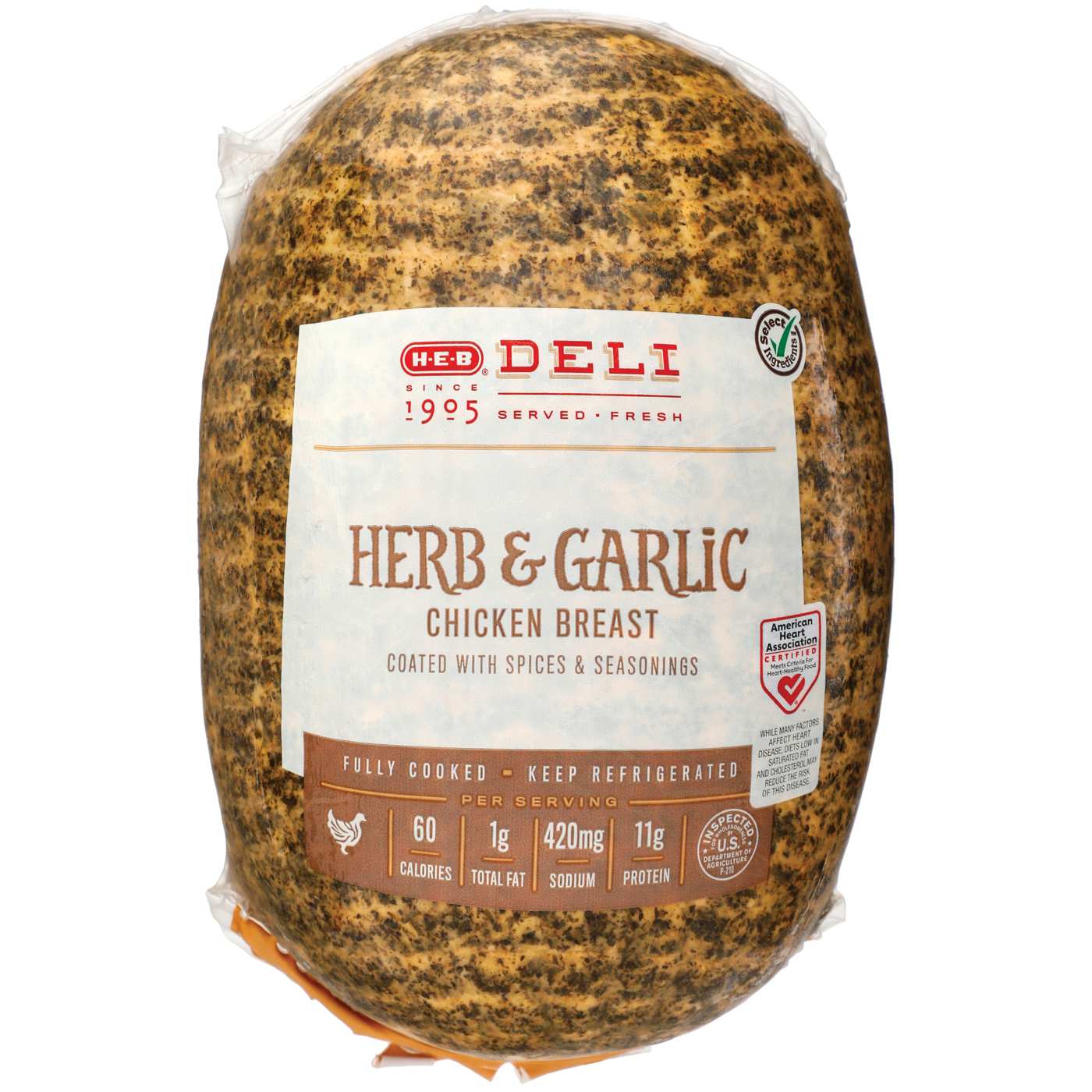 H-E-B Deli Sliced Herb & Garlic Chicken Breast; image 1 of 2