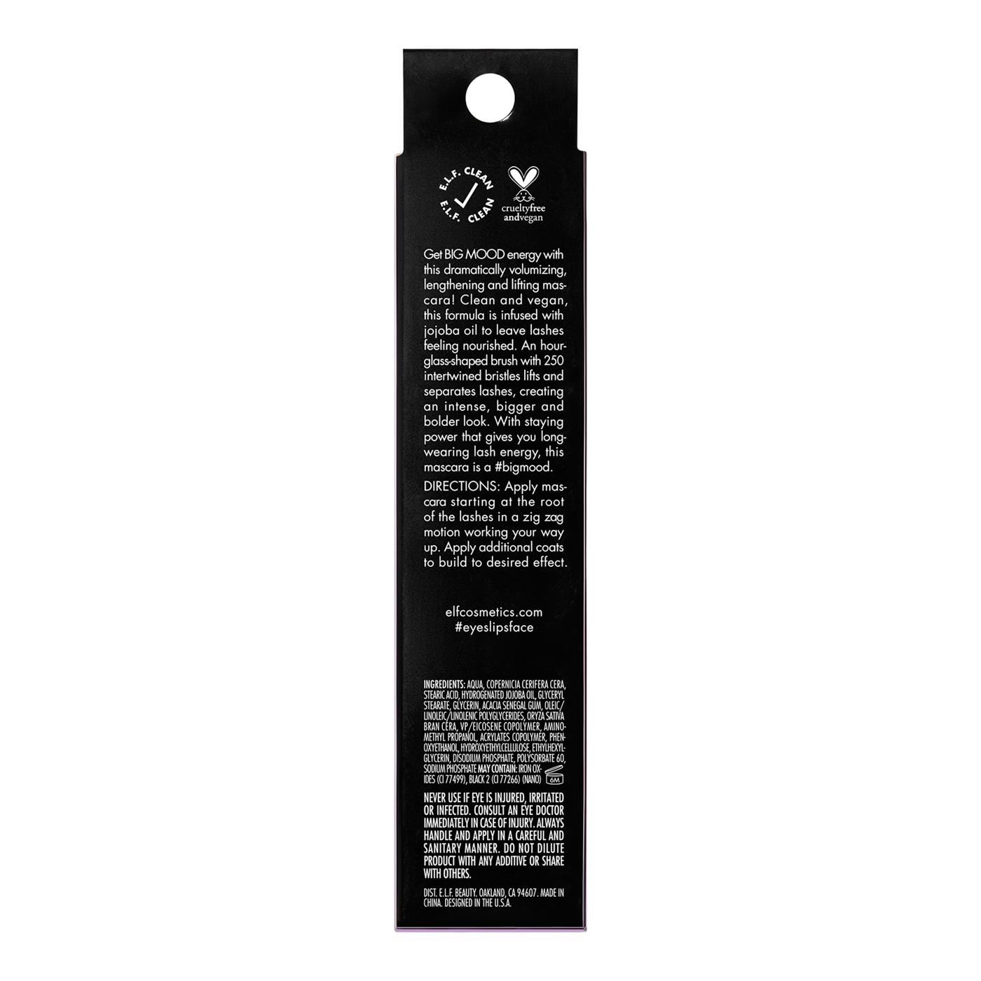 e.l.f. Big Mood Mega Volume & Lifting Mascara - Pitch Black; image 4 of 8