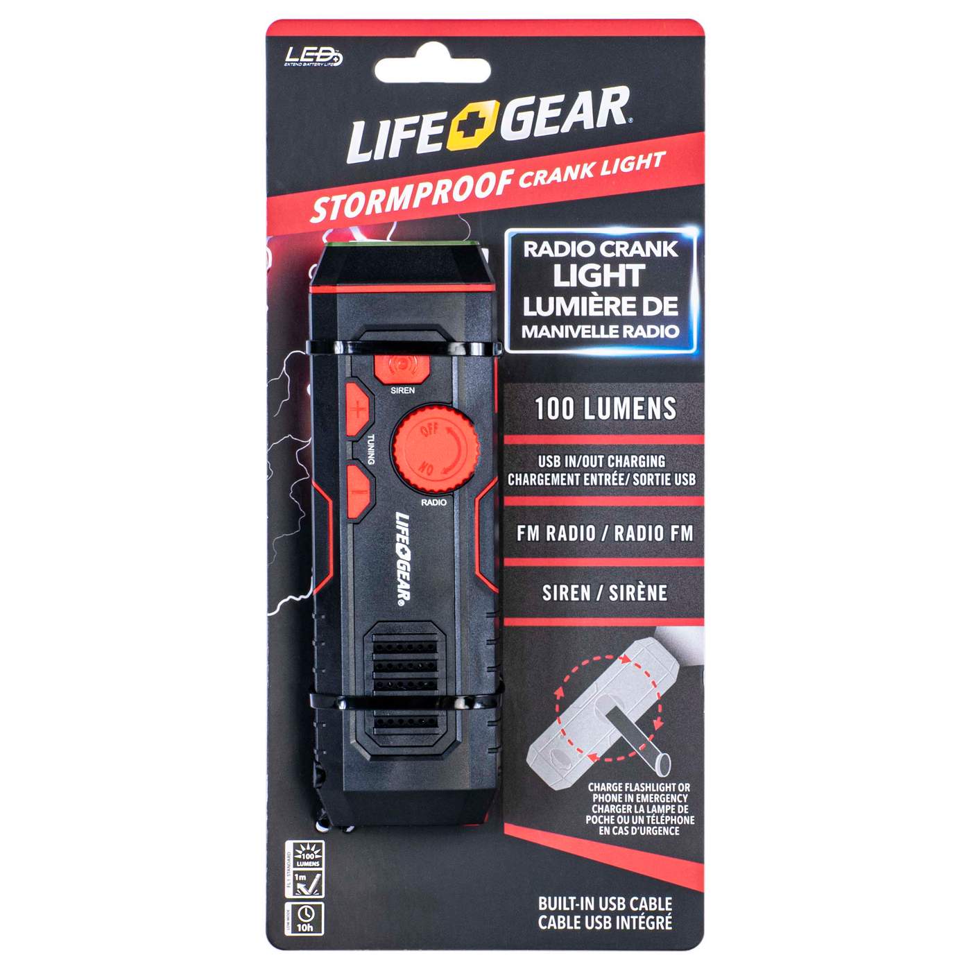 Life Gear StormProof Crank USB Radio Flashlight; image 5 of 7