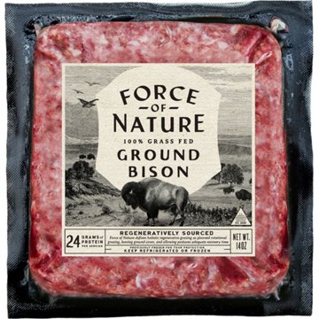 Force of Nature Grass Fed Regenerative Ground Bison, 14 oz