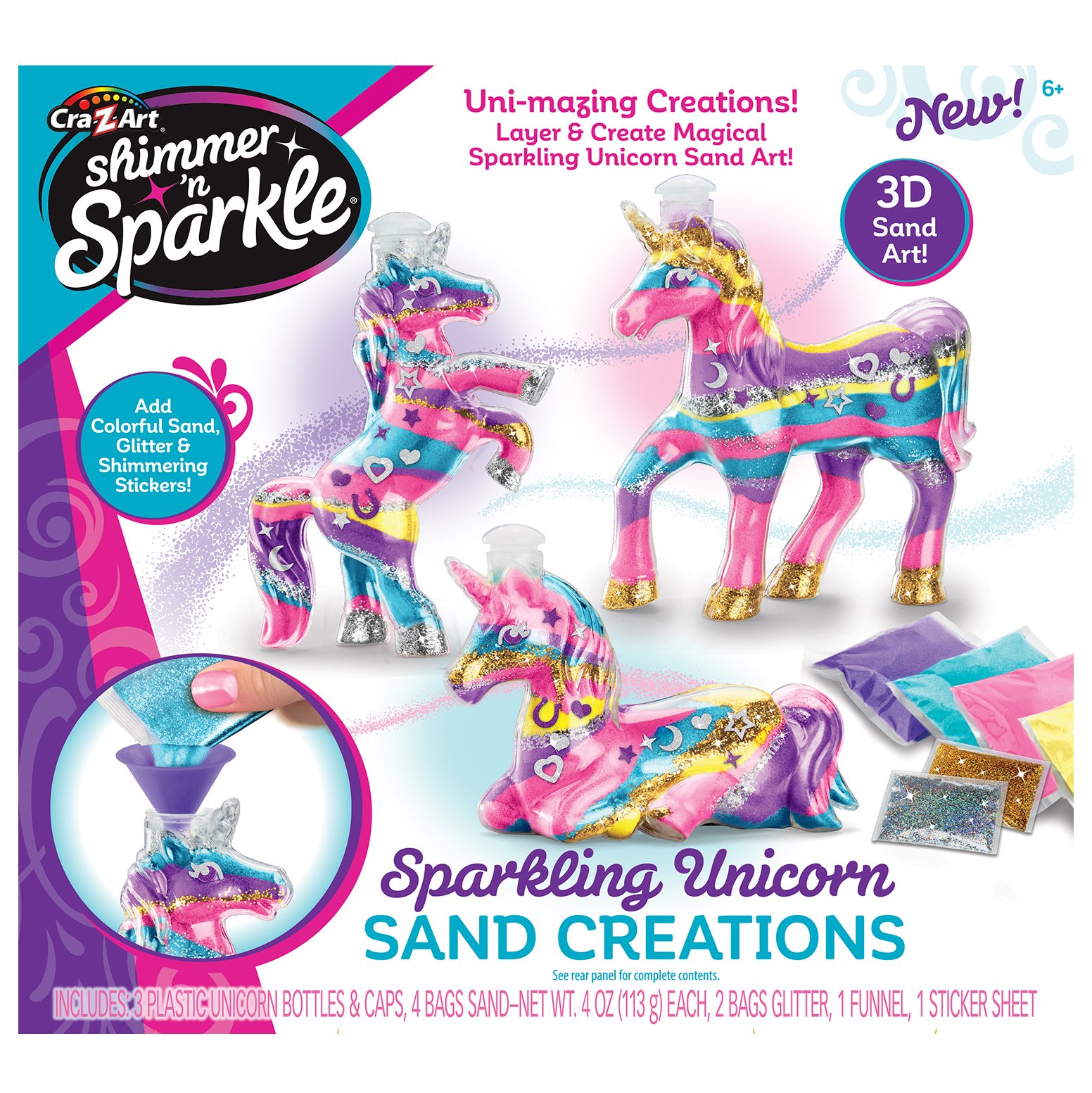 CraZArt Shimmer 'n Sparkle 3D Unicorn Sand Creations Shop School