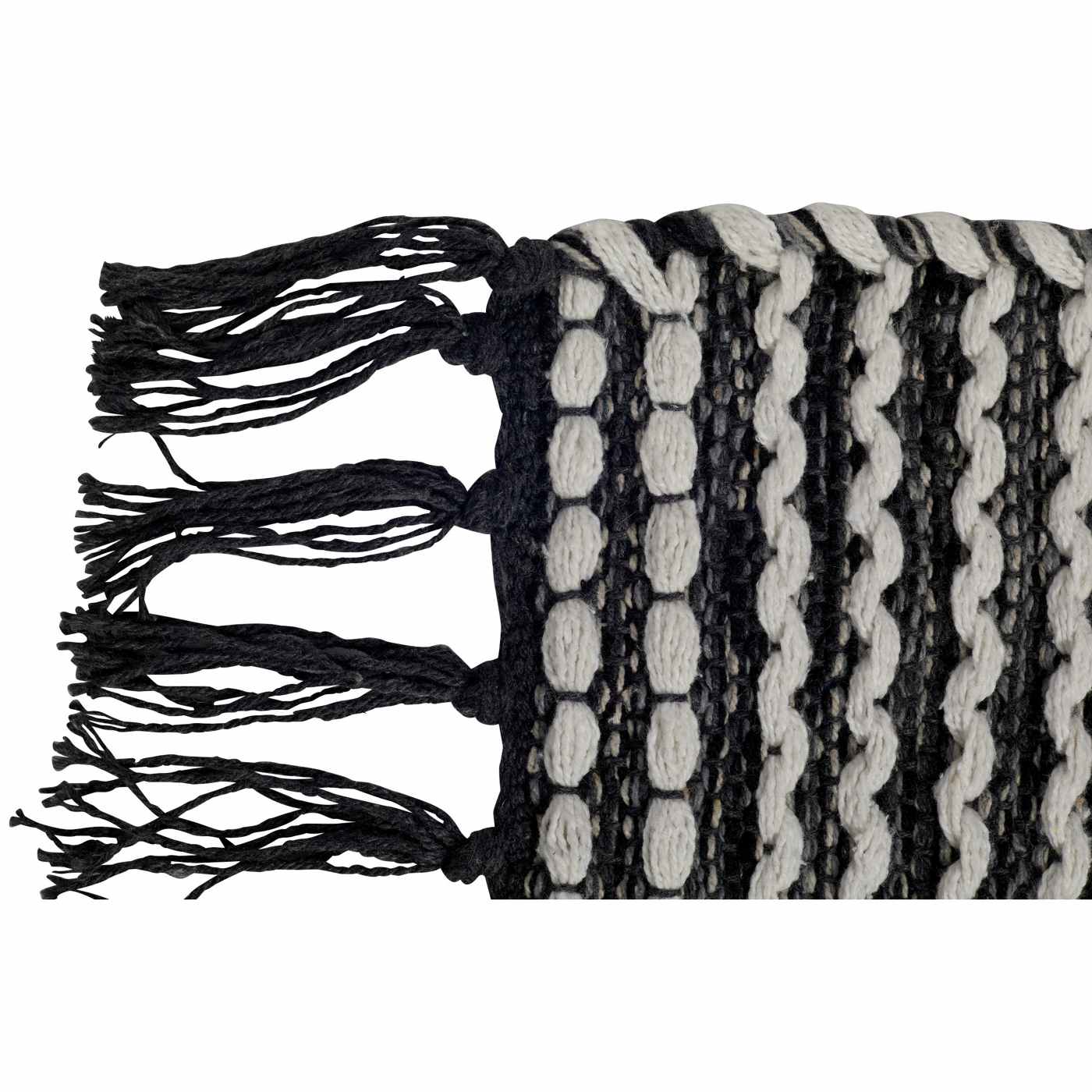 Haven + Key Striped Cotton Accent Rug - Black & White; image 2 of 2