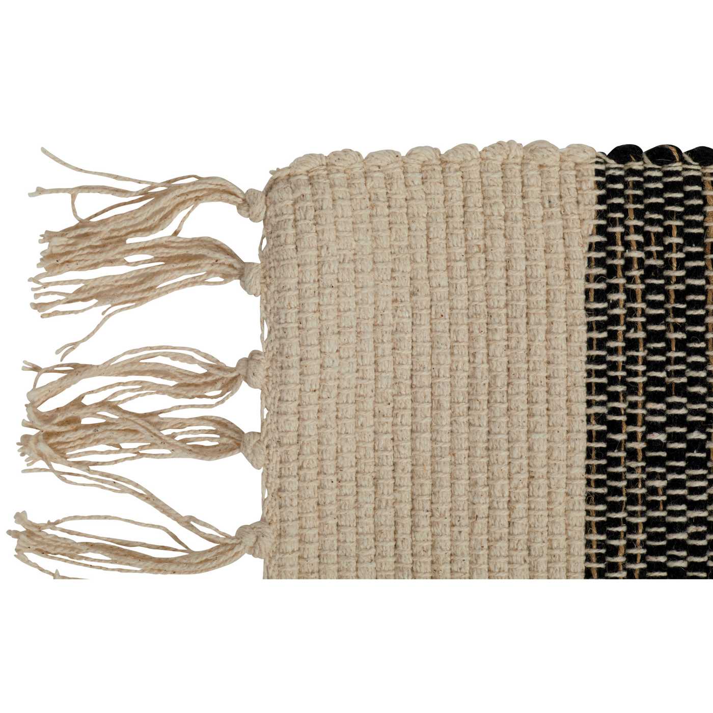 Haven + Key Striped Cotton Accent Rug - Black & Tan; image 2 of 2