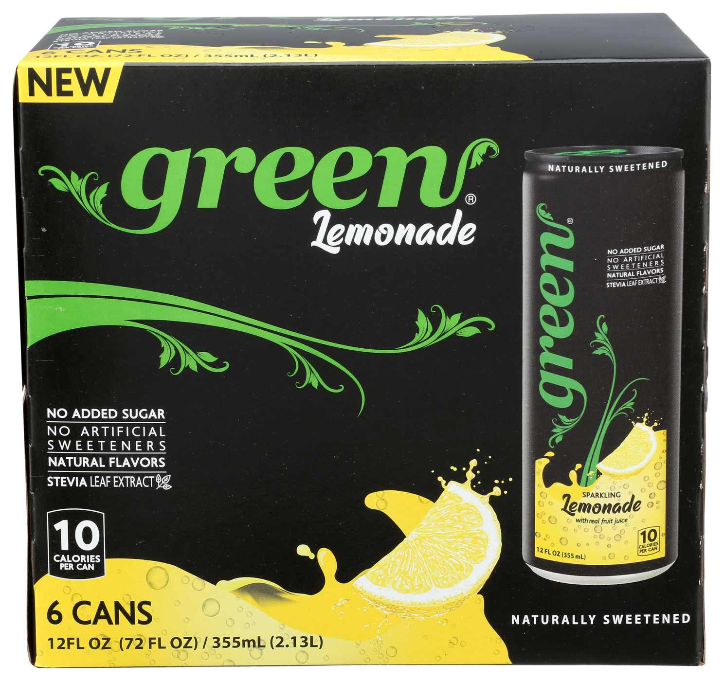 Green Sparkling Lemonade Soda 12 oz Cans; image 1 of 3
