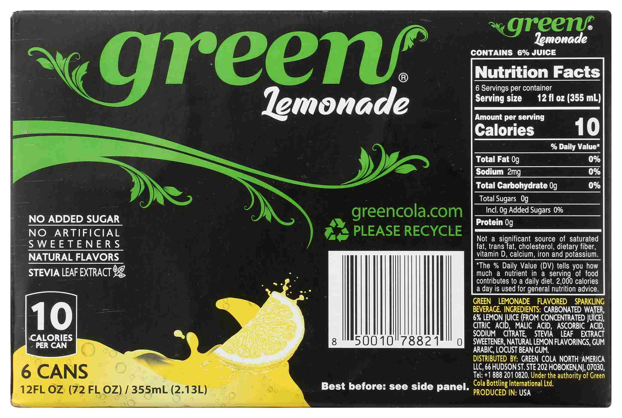Green Sparkling Lemonade Soda 12 oz Cans; image 3 of 3