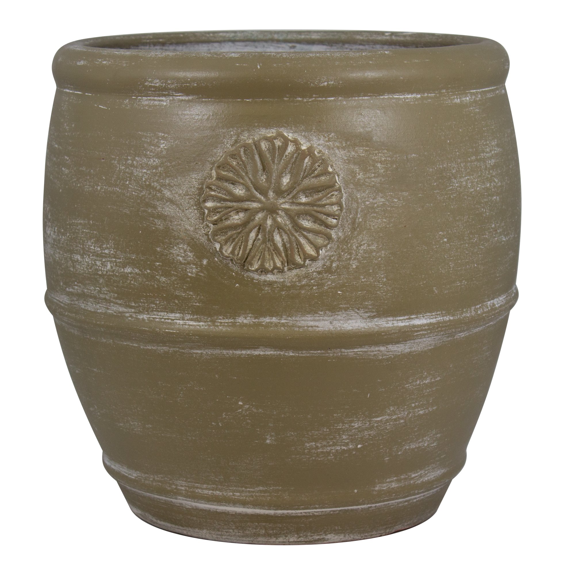 Trendspot Francisca Barrel Clay Planter In Washed Tan - Shop Pots ...