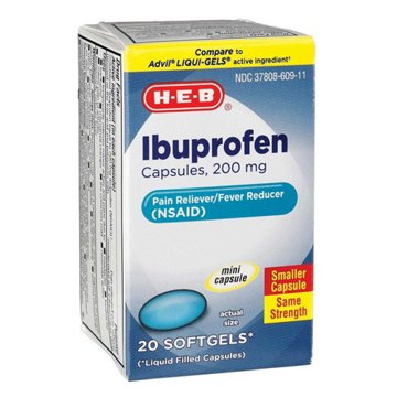 H-E-B Ibuprofen 200 mg Softgels, 20 ct