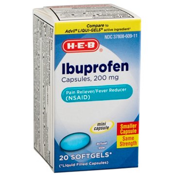 H-E-B Ibuprofen 200 mg Softgels, 20 ct